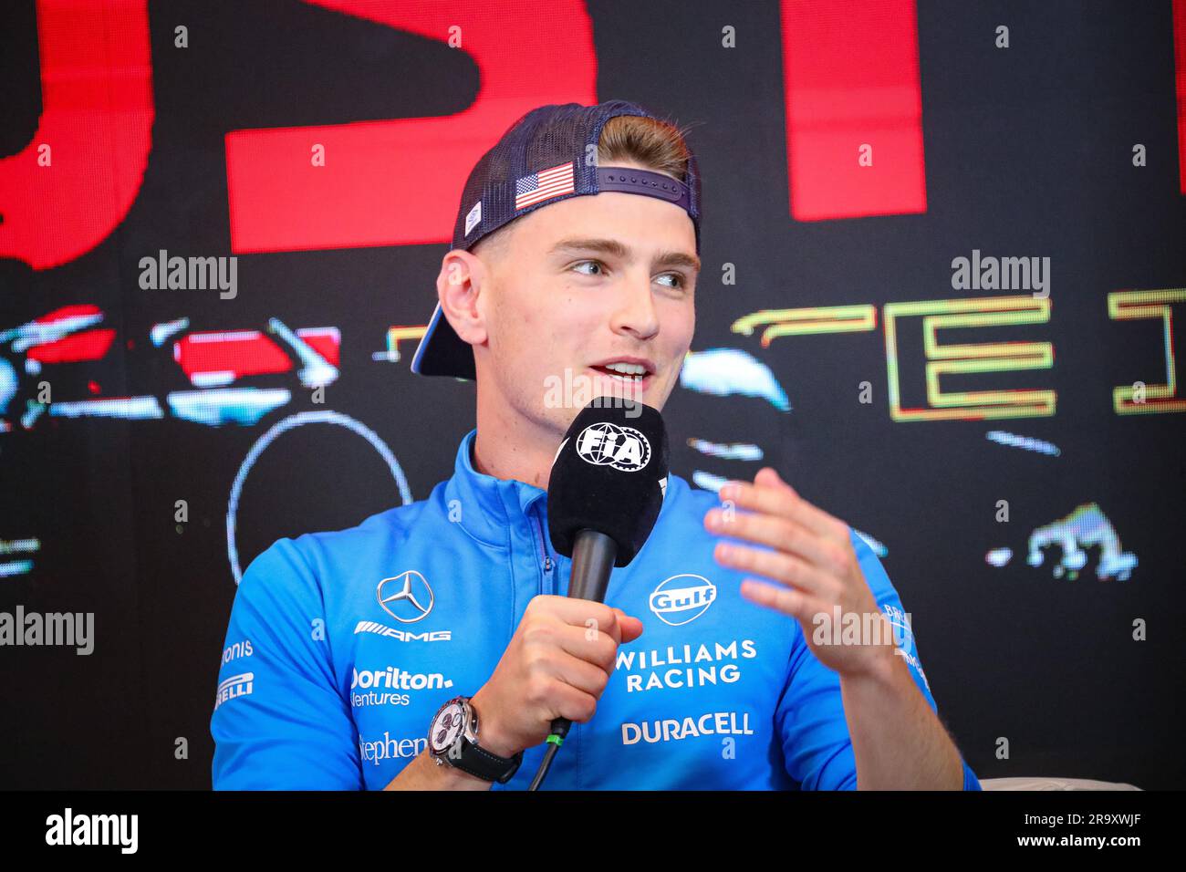 #02 Logan SarSergeant, (USA) Williams Mercedes während des österreichischen GP, Spielberg 29. Juni-2. Juli 2023 auf dem RedBull Ring, Formel-1-Weltmeisterschaft 2023. Stockfoto