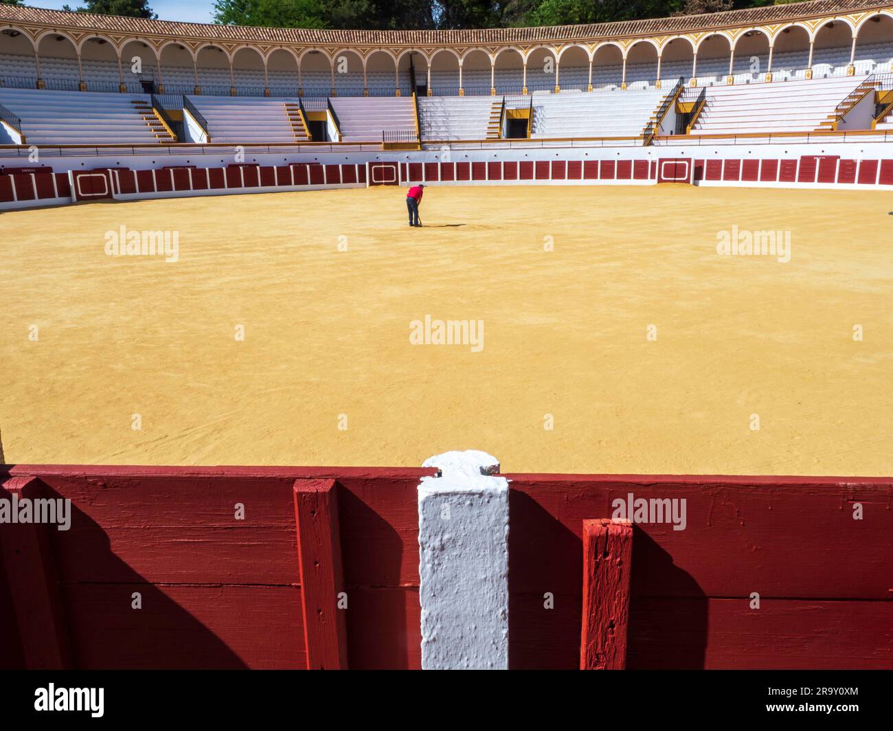 Architektur der Stierkampfarena von Antequera, Málaga. Stockfoto