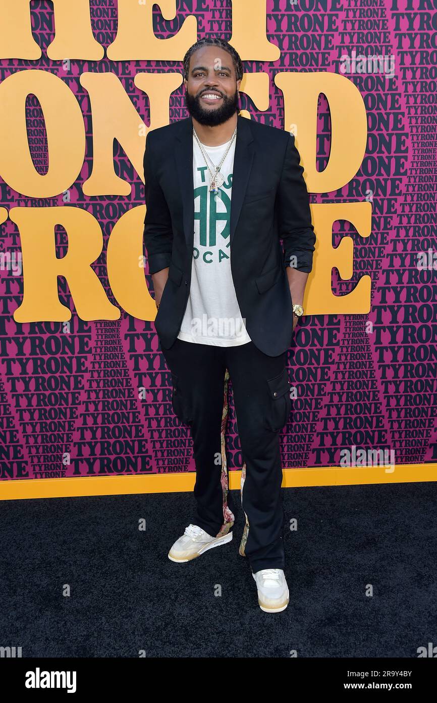 Kia Shine bei der Premiere des Netflix Films 'Them Cloned Tyrone / sie hat Tyrone geklont' im Hollywood Legion Theater. Los Angeles, 27.06.2023 Stockfoto