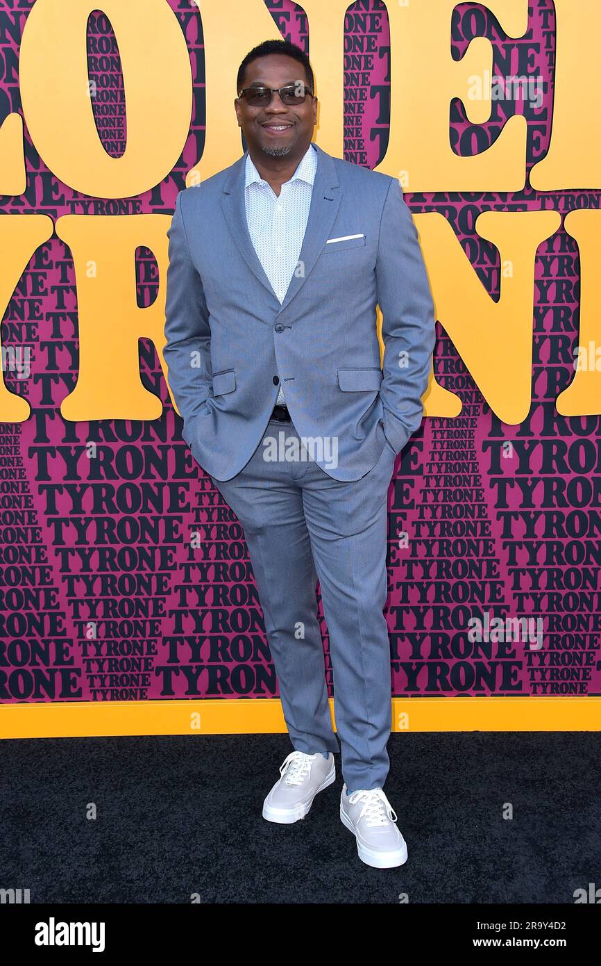 James Lopez bei der Premiere des Netflix Films „Them Cloned Tyrone / sie hat Tyrone geklont“ im Hollywood Legion Theater. Los Angeles, 27.06.2023 Stockfoto