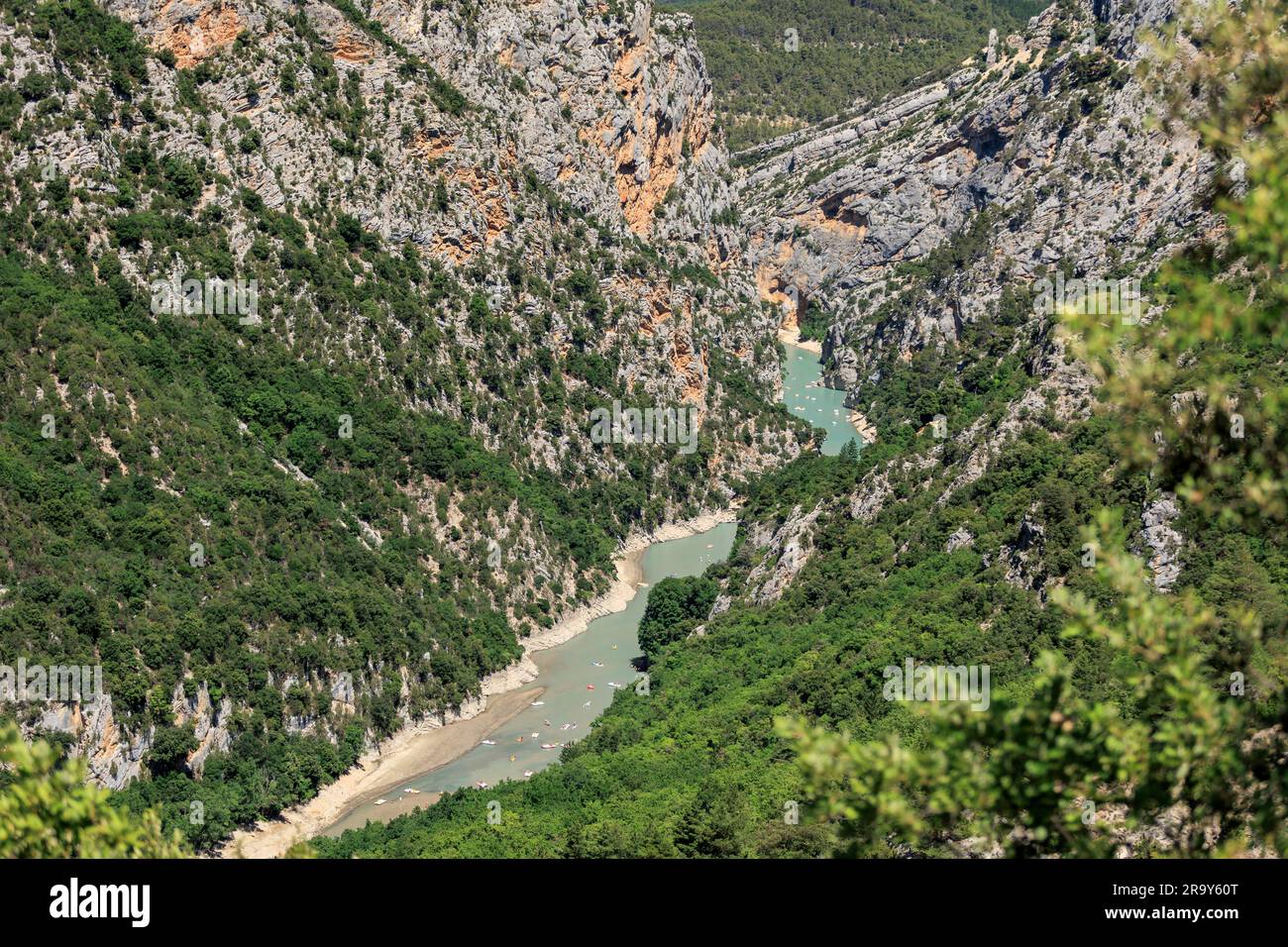 Blick auf die Verdon-Schlucht Var Alpes-de-Haute-Provence Provence-Alpes-Cote d'Azur Frankreich Stockfoto