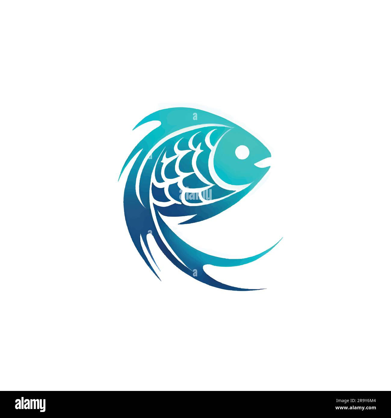 Fischlogo in blauer Farbe Stock Vektor