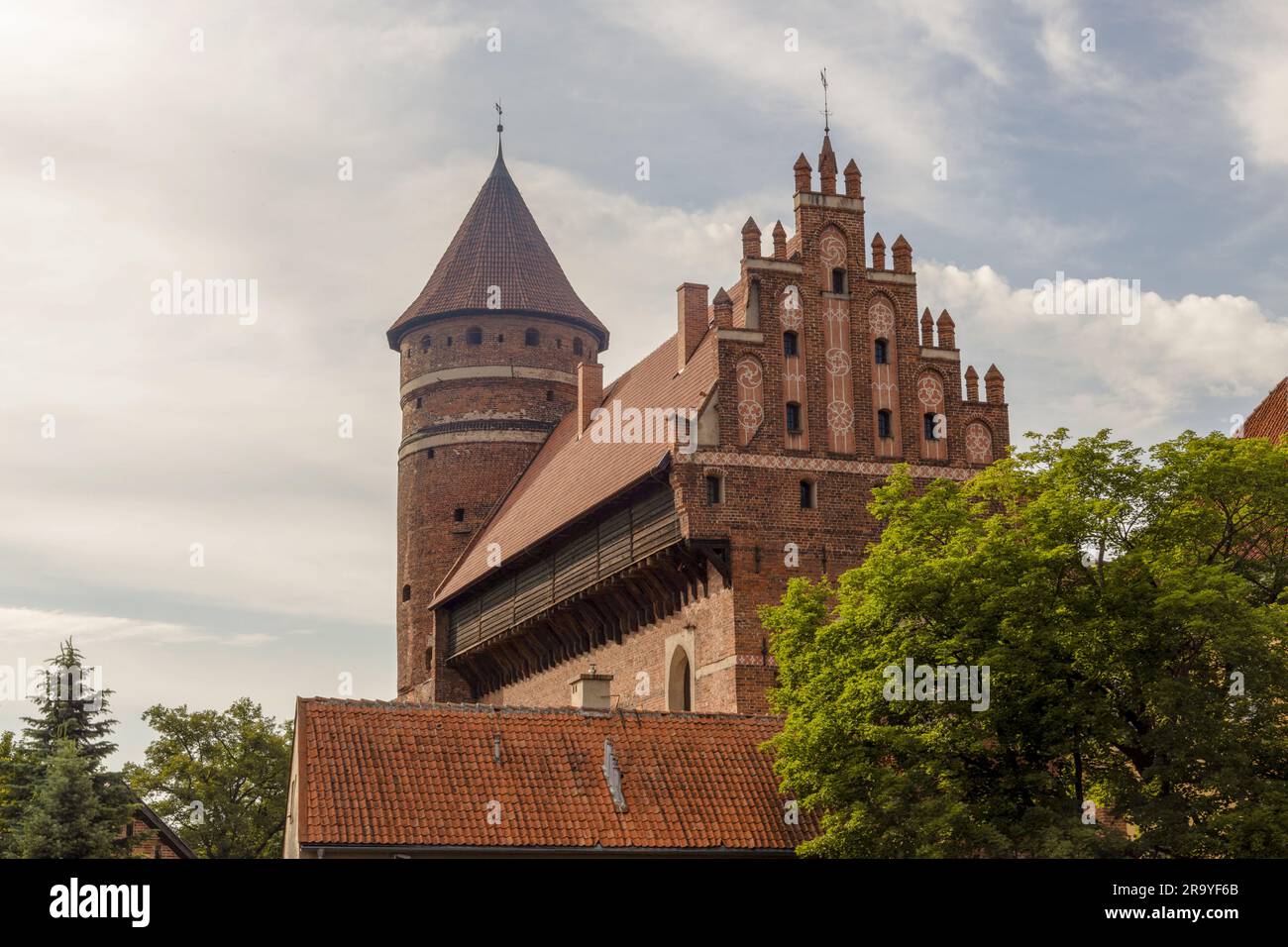 Eine Stadt in Warmia und Mazury: Olsztyn, der Lyna River, eine teutonische Burg Stockfoto
