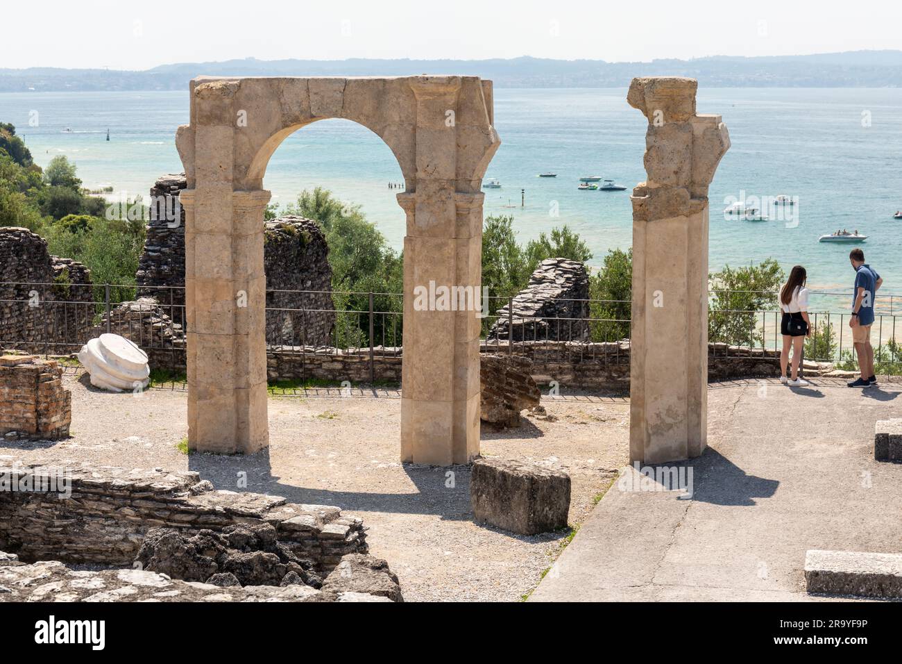 Archäologische Stätte Grotte di Catullo, Sirmione, Gardasee, Italien, Europa Stockfoto