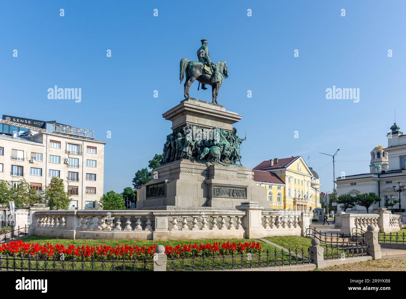 Denkmal für den Zarenbefreier, Boulevard Zar Osvobodite, Stadtzentrum, Sofia, Republik Bulgarien Stockfoto
