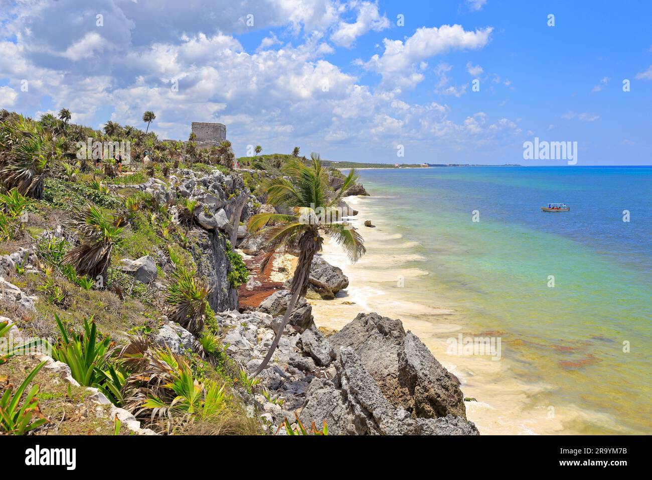 El Castillo, das Schloss, Tulum Ruinen eine archäologische Maya-Stätte ...