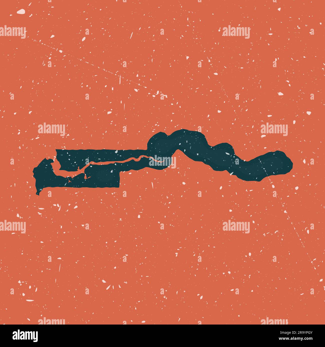 Gambia Vintage Karte. Grunge-Karte des Landes mit verzweifelter Textur. Gambia-Poster. Vektordarstellung. Stock Vektor