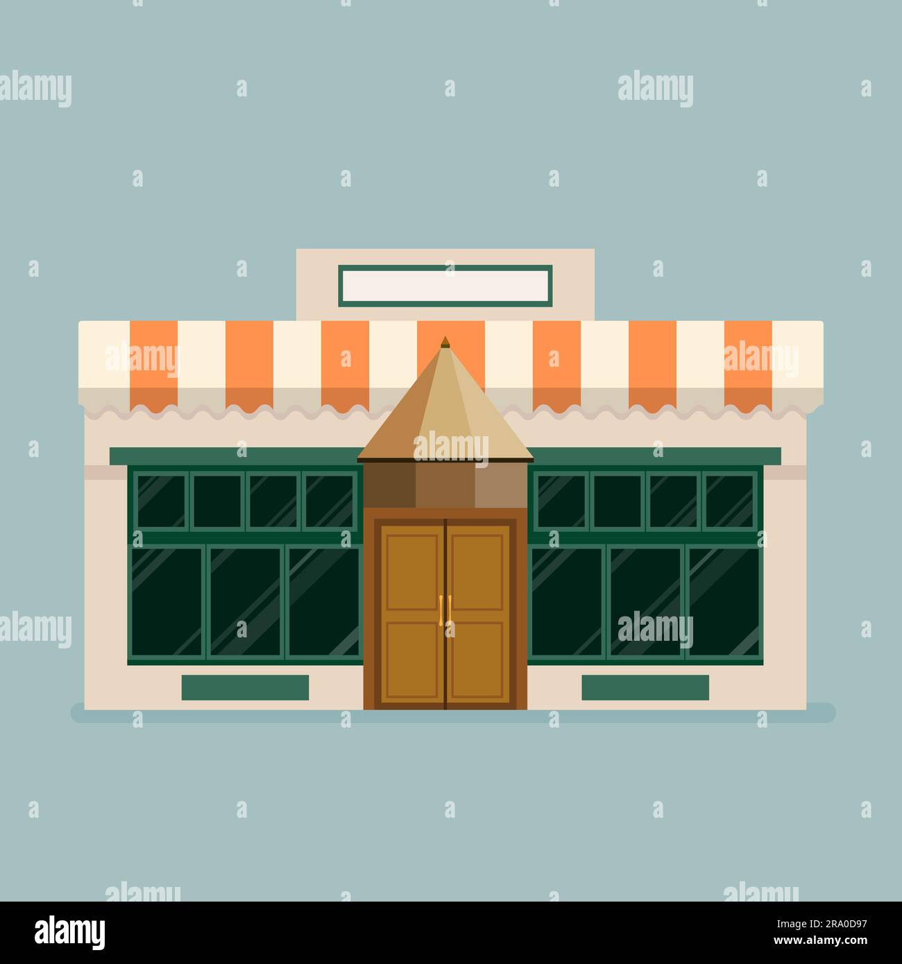 Oldtimer-Restaurants und -Geschäfte Fassade Schaufensterfront. Storefront Gebäude Vector illustration.Commercial Store flaches Design Stock Vektor