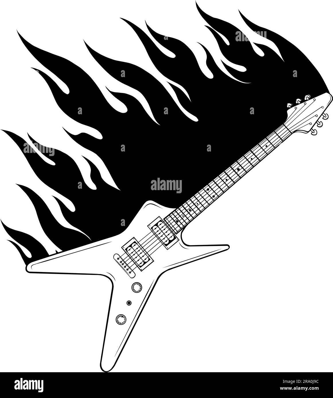 vektordarstellung der elektrischen Gitarrenlinienkunst Stock Vektor