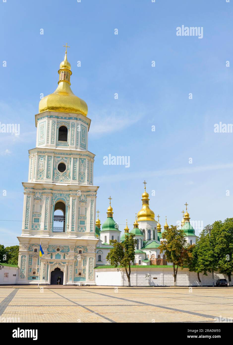 Saint Sophia Church in Kiew mit einem hohen Glockenturm, Ukraine Stockfoto