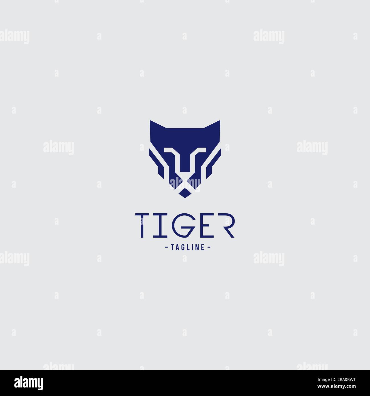 Tiger Logo Einfach. Tiger Head-Logo Stock Vektor