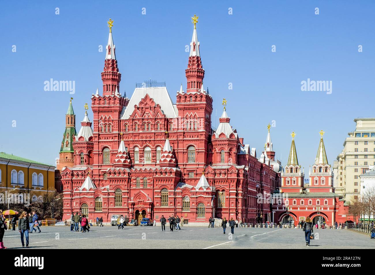 Russland - 10. März 2009 - das Staatliche Historische Museum von Russland ist ein Museum der russischen Geschichte zwischen dem Roten Platz und dem Manege-Platz in Moskau Stockfoto