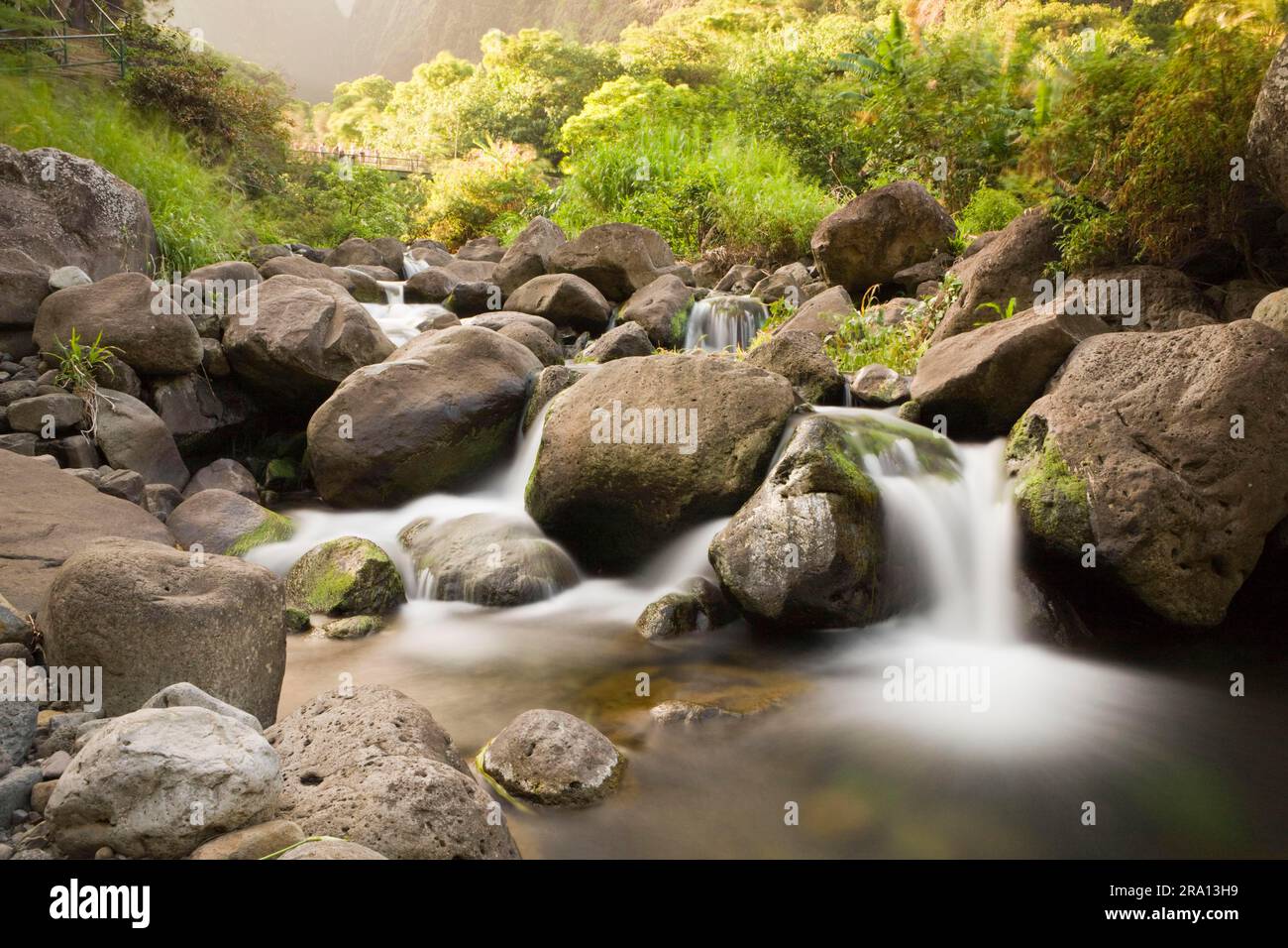 River, Kepaniwai County Park, IAO Valley, Insel Maui, Hawaii, USA Stockfoto