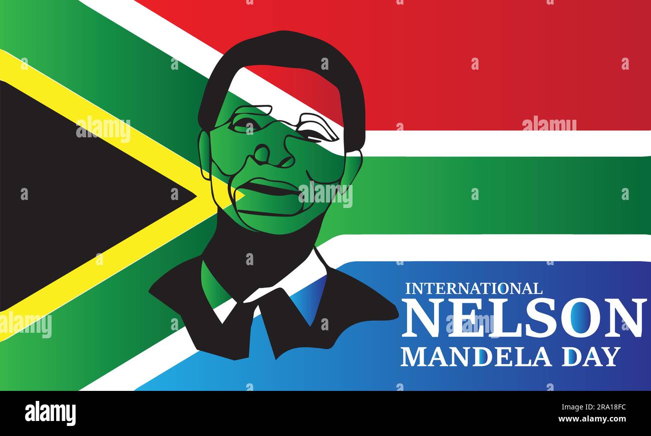 Nelson Mandela International Day Vector Image, Stock Photos und Background Illustration Flat Design Stock Vektor