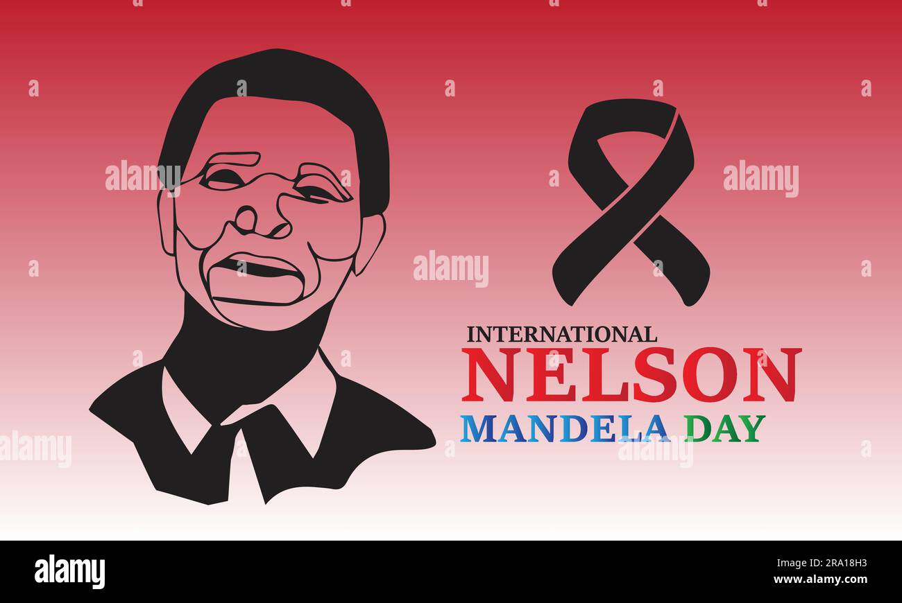 Nelson Mandela International Day Vector Image, Stock Photos und Background Illustration Flat Design Stock Vektor