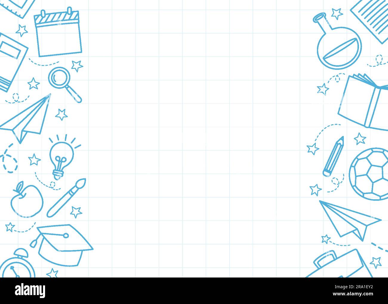 Zurück in die Schule mit Doodle-Style. Handgezeichnete Objekte und Symbole im Bildungsbereich. Stock Vektor