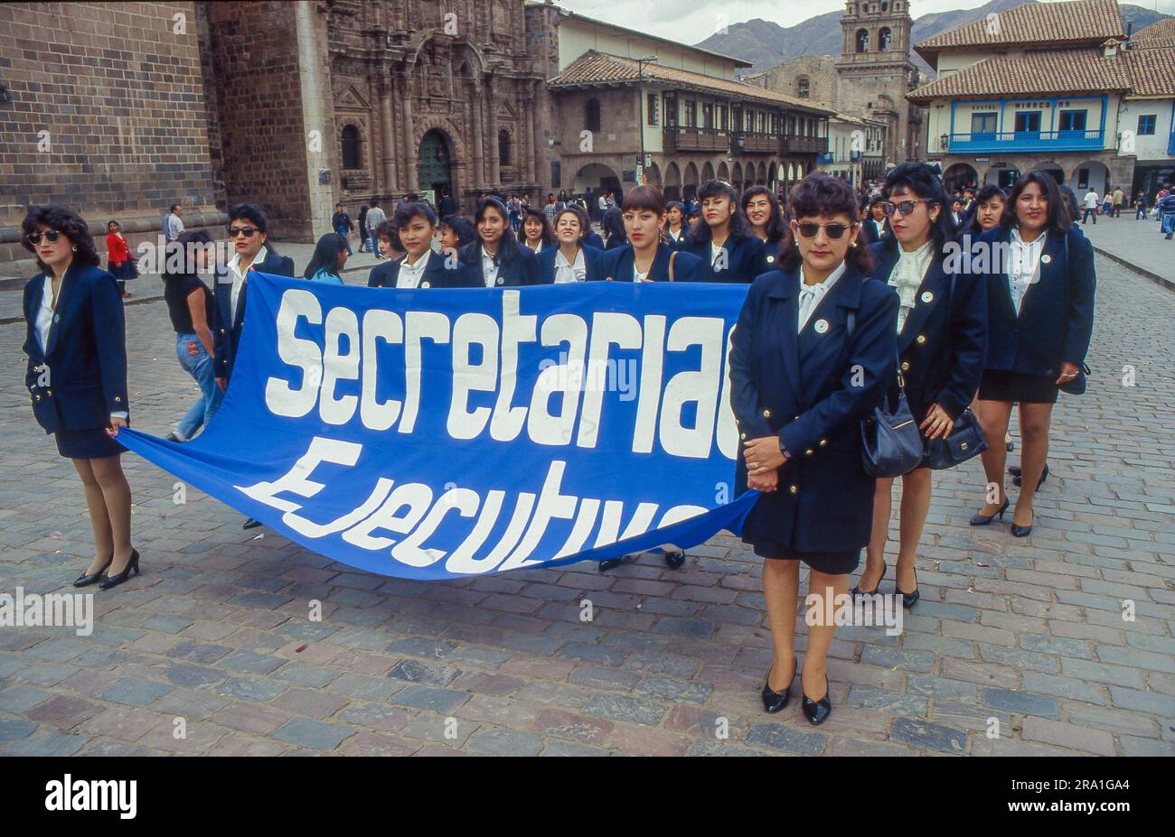 Peru, Cusco; Sekretariatswechsel während des Sondersekretariatstages. Stockfoto