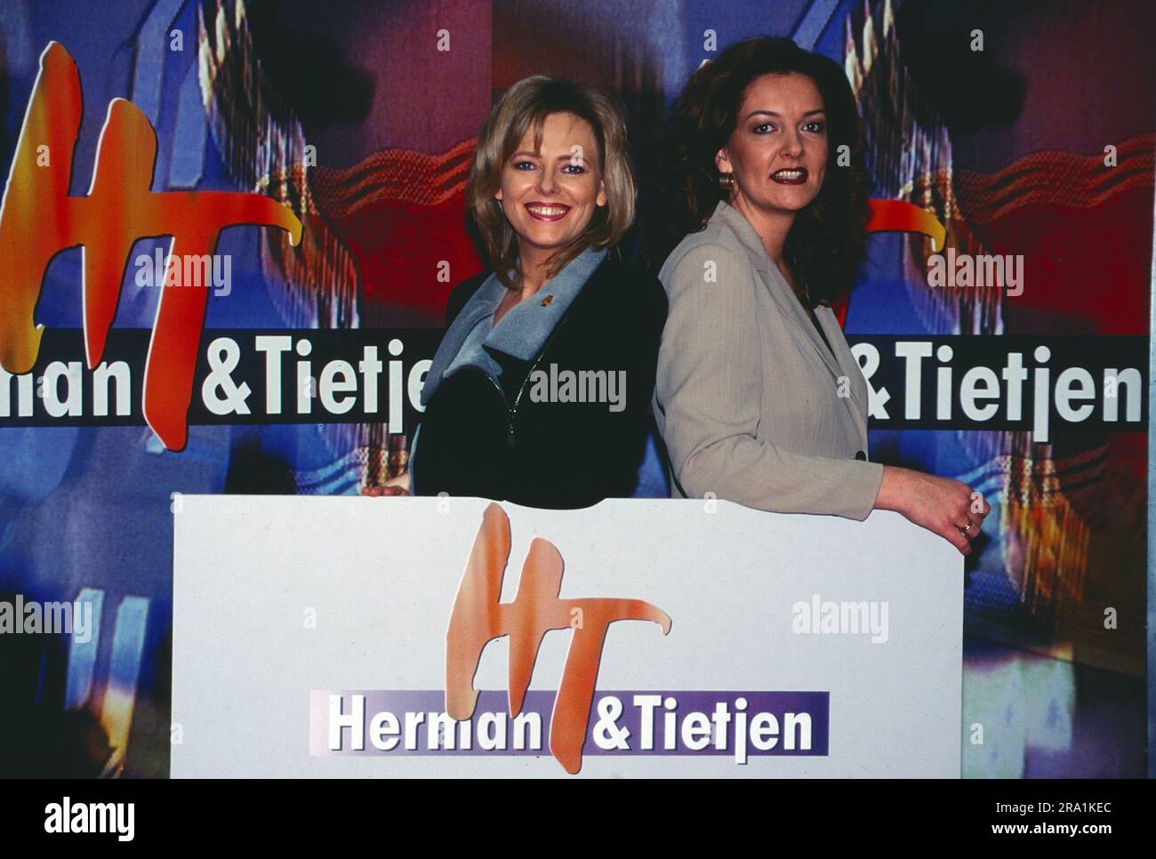 Herman & Tietjen, NDR Talkshow, 1997, moderiert von Eva Herman und Bettina Tietjen. Stockfoto