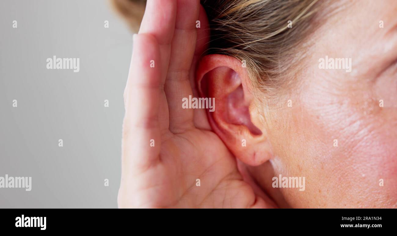 Gehörschäden Und Hörprobleme, Schadenshilfe Und Audiologie Stockfoto