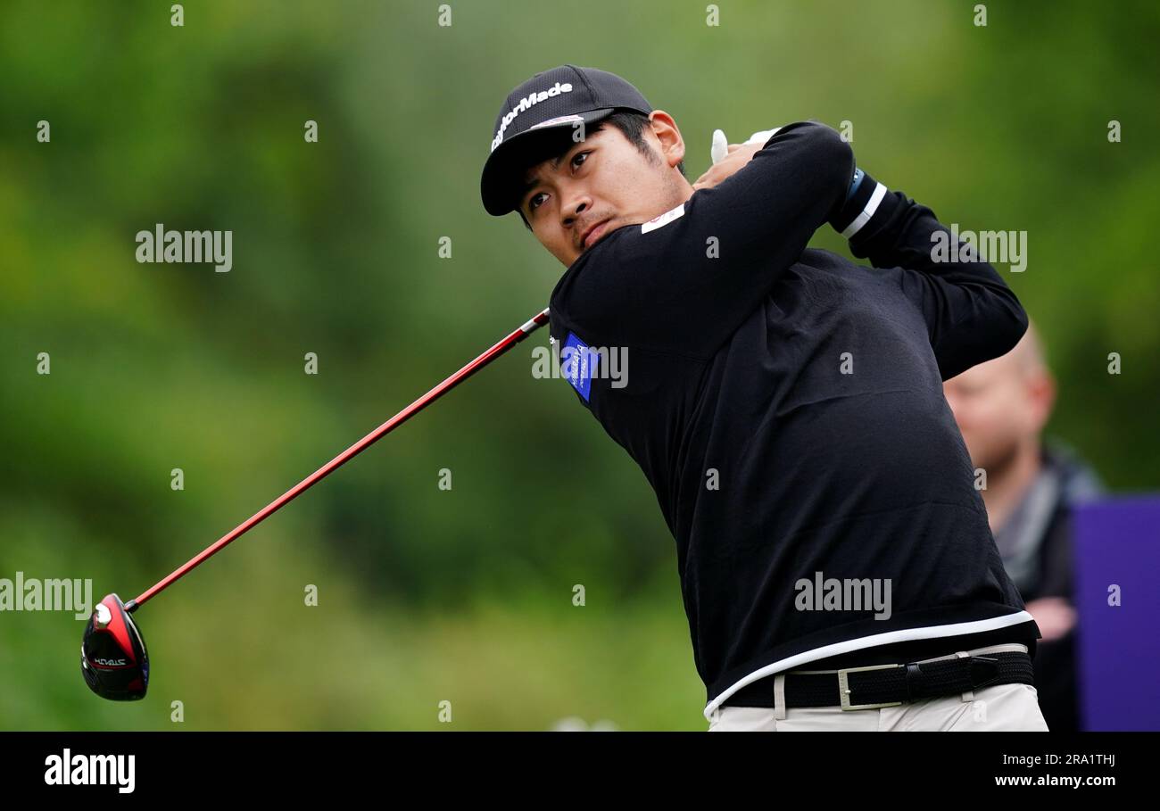 Chengyao Ma von China auf dem fünften Abschlag am zweiten Tag der Betfred British Masters im Belfry, Sutton Coldfield. Foto: Freitag, 30. Juni 2023. Stockfoto