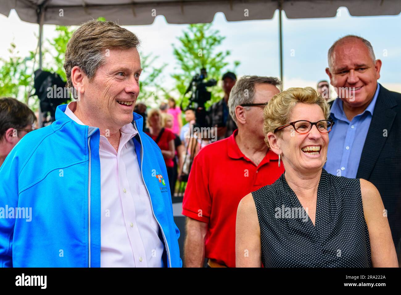 John Tory. Fackel-Relais-Event im Hafenbezirk. Pan American Games Toronto 2015 Stockfoto