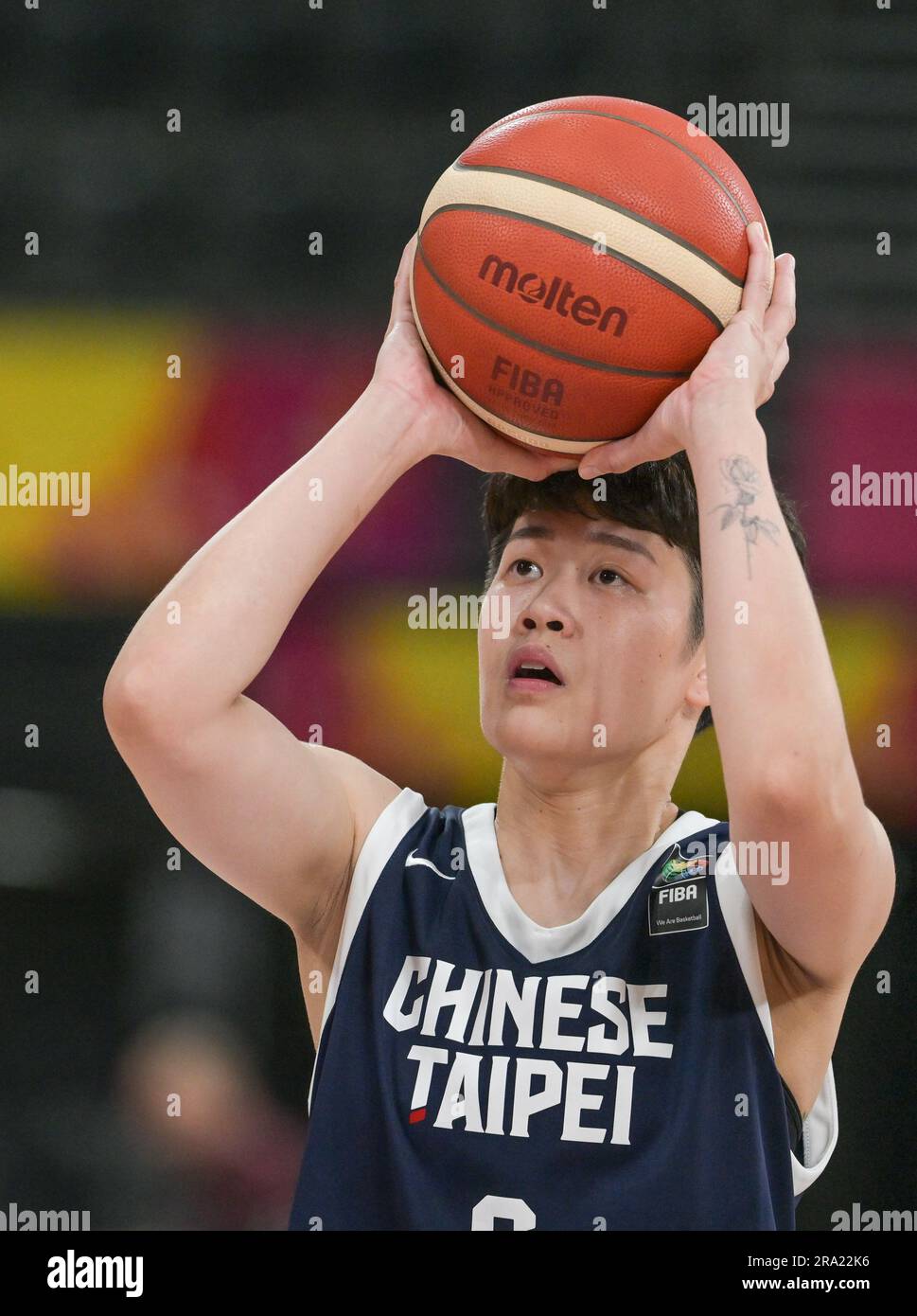 Sydney, Australien. 30. Juni 2023. Chen Meng-Hsin vom chinesischen Taipei Frauen-Basketballteam wird während des FIBA Women's Asia Cup 2023 Division A-Spiels zwischen Libanon und Chinesisch-Taipeh im Quay Centre in Aktion gesehen. Chinesisch-Taipeh gegen Libanon (FIBA Asia Cup Division A) Libanon gewann 75-73. Kredit: SOPA Images Limited/Alamy Live News Stockfoto