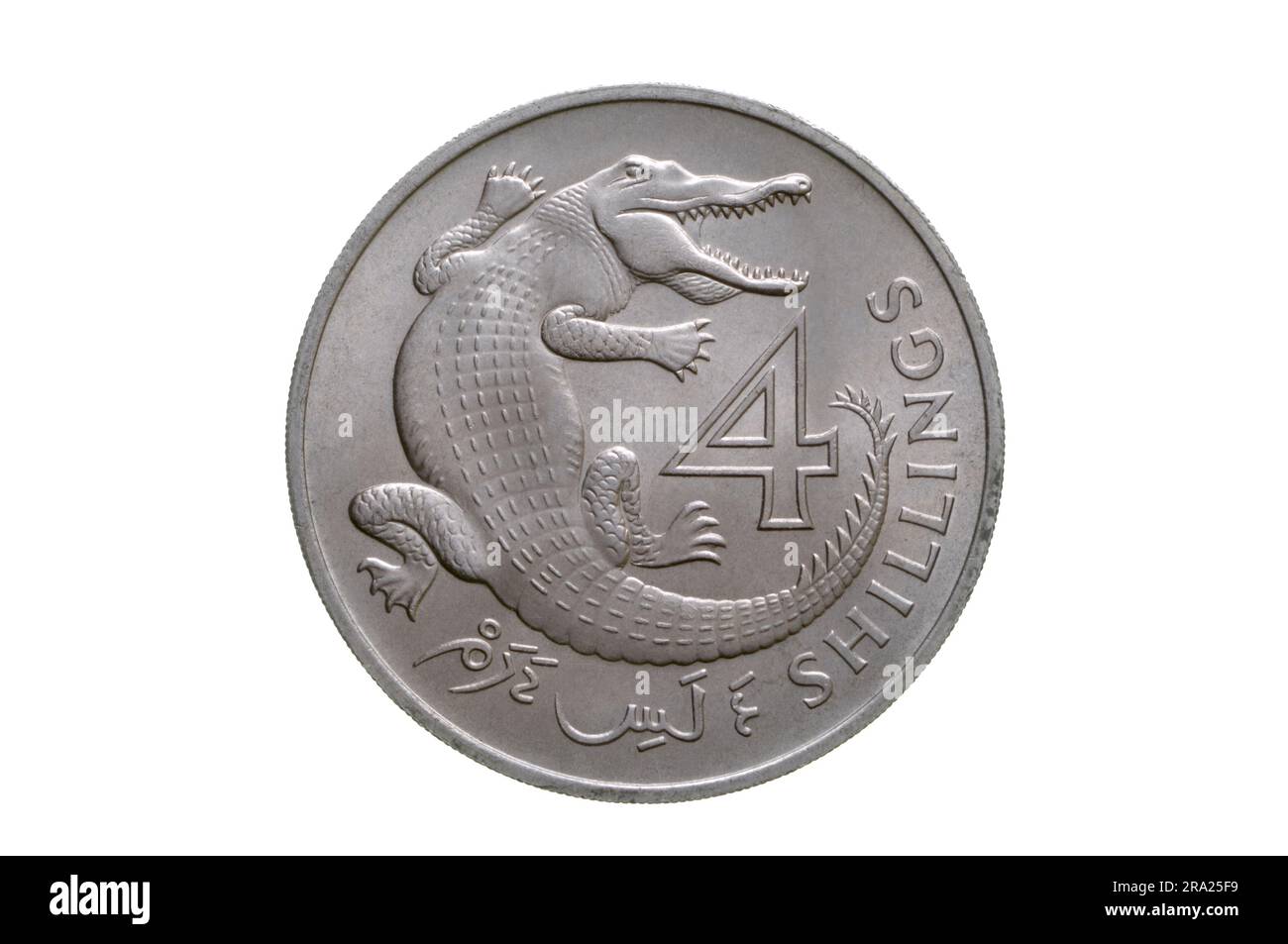 Die Gambia 4-Schilling-Münze 1966 Stockfoto