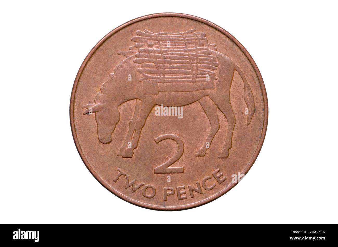 St. Helena und Ascension zwei Pence-Münzen Stockfoto