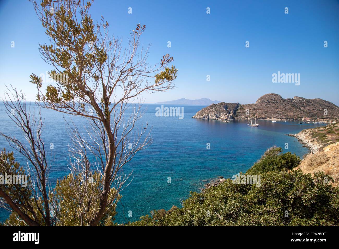 Eine wunderschöne Bucht auf der Halbinsel Datca, in der antiken Stadt Knidos Stockfoto
