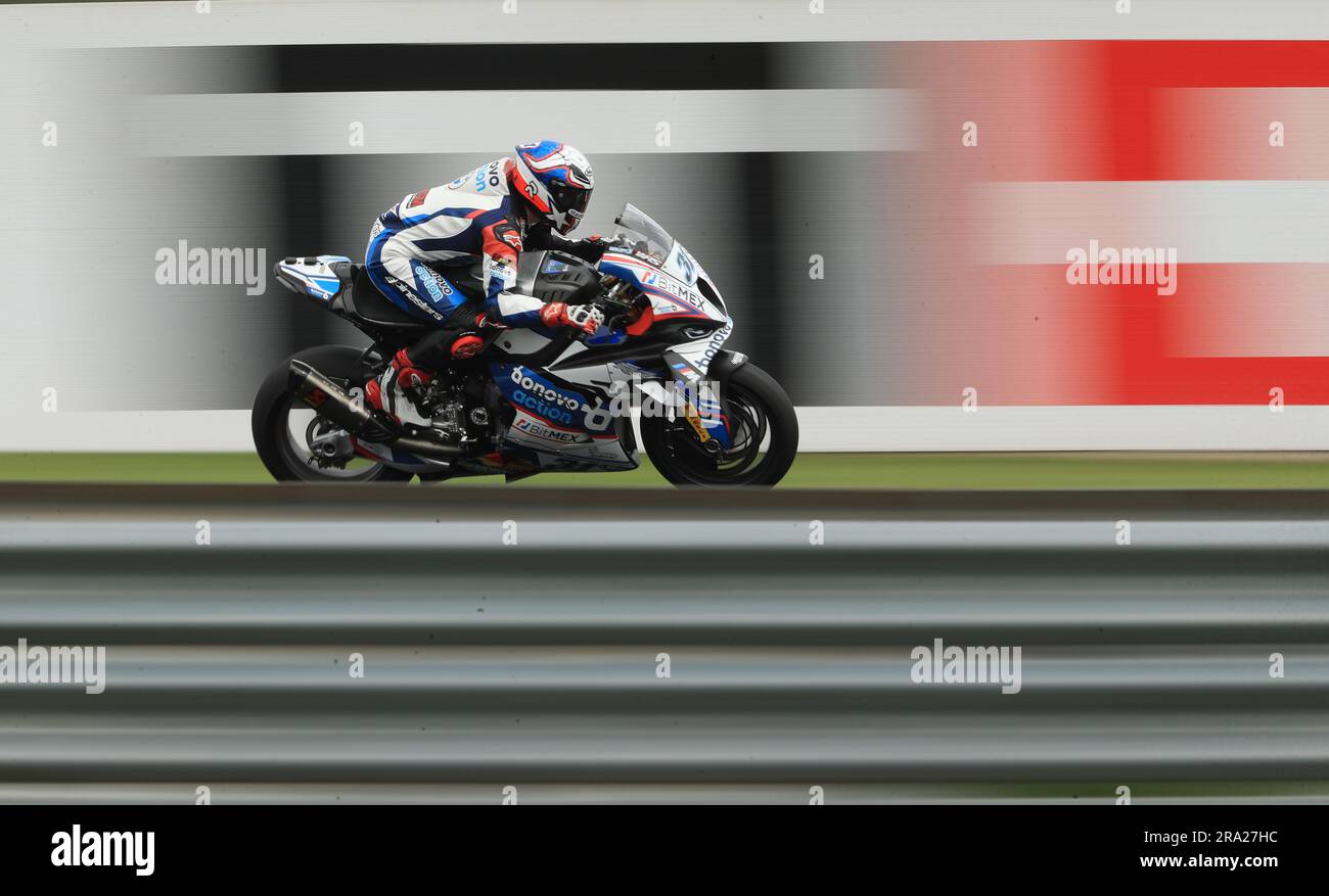Bonovo Action BMW-Fahrer Garret Gerloff während des ersten Trainings am ...