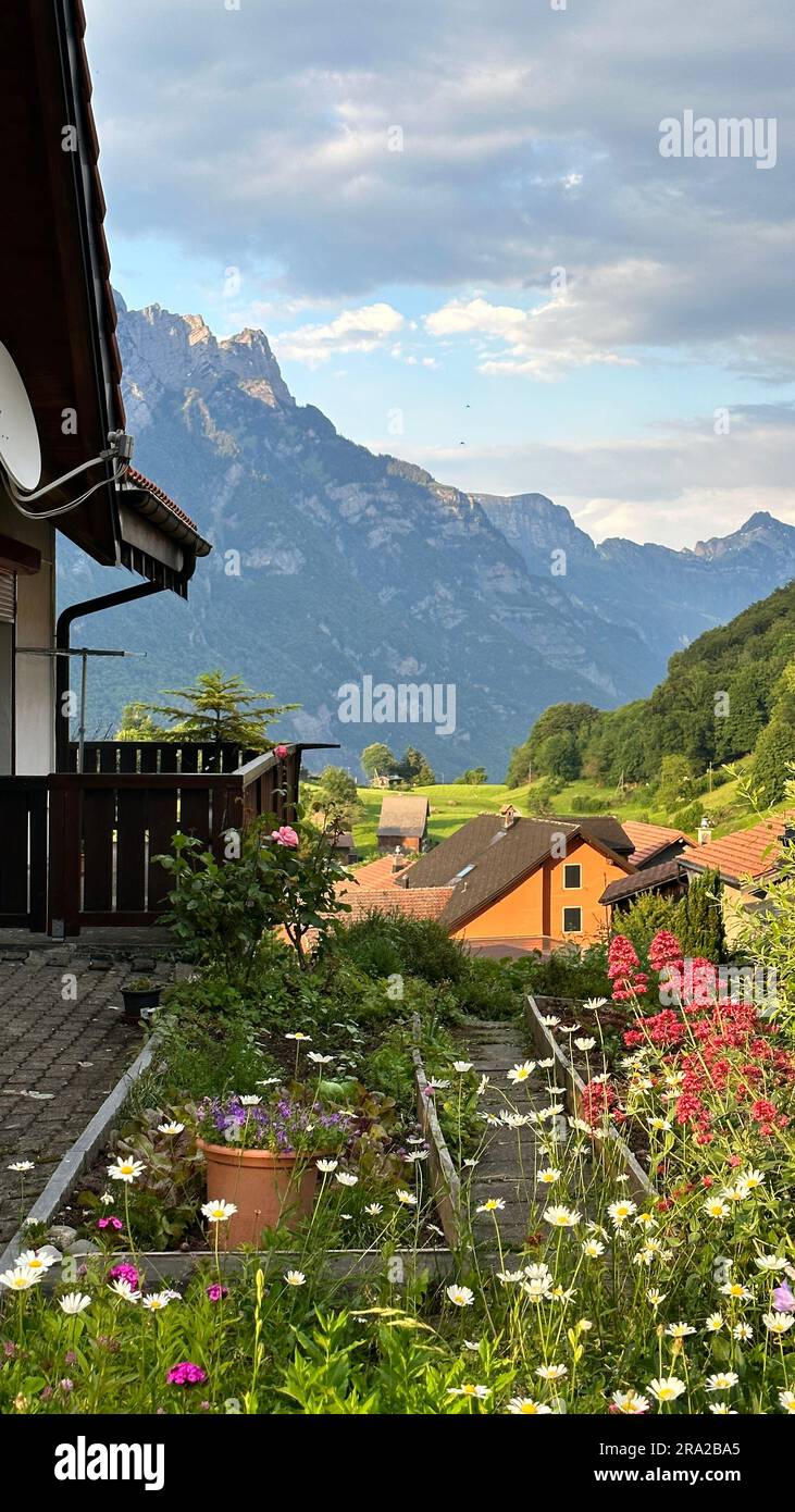 Filzbach Schweiz Stockfoto