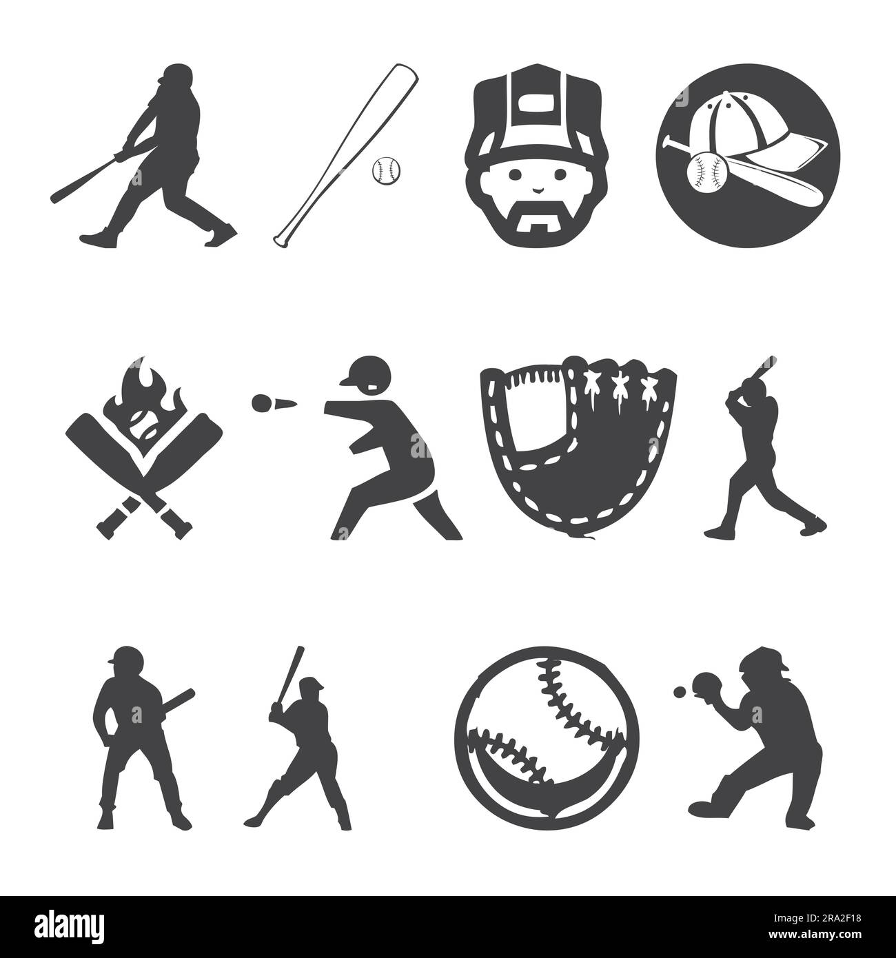 vektorbündel aus Baseball und Ikonen Stock Vektor