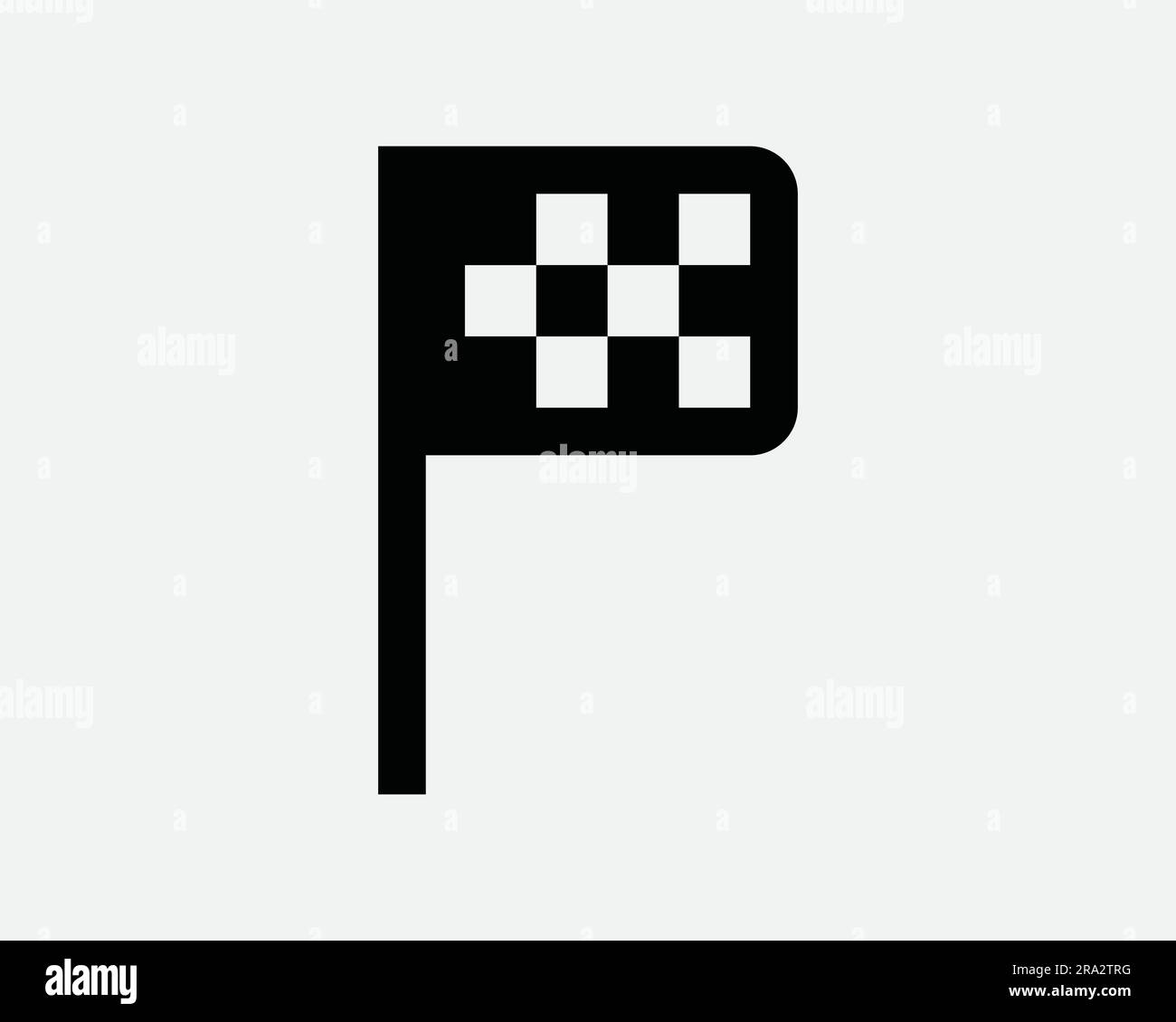 Checkered Flag Icon Race Finishing Line Competition Sport Victory Sieger Schwarzweiß Grafik Clipart Grafiksymbol Vector EPS Stock Vektor