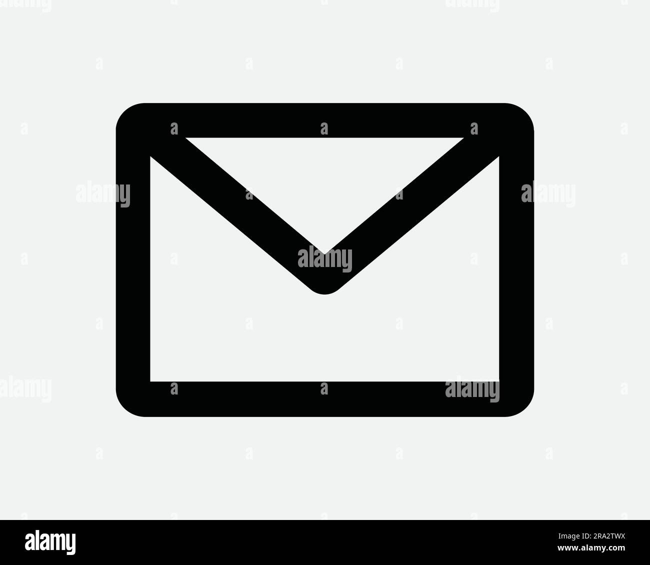 Symbol "E-Mail-Zeile". E-Mail Brief Briefumschlag Nachricht App Postal Kommunikation Newsletter Porto. Schwarzweiß-EPS-Signaturvektor für GrafikClipart-Bildsymbol Stock Vektor