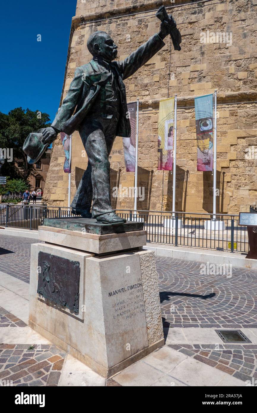 Valletta, Malta, 5. Mai 2023. Manwel Dimech, auch bekannt als Manuel Dimech, war ein maltesischer Sozialist, Philosoph, Journalist, Schriftsteller, Dichter und sozialer Revo Stockfoto