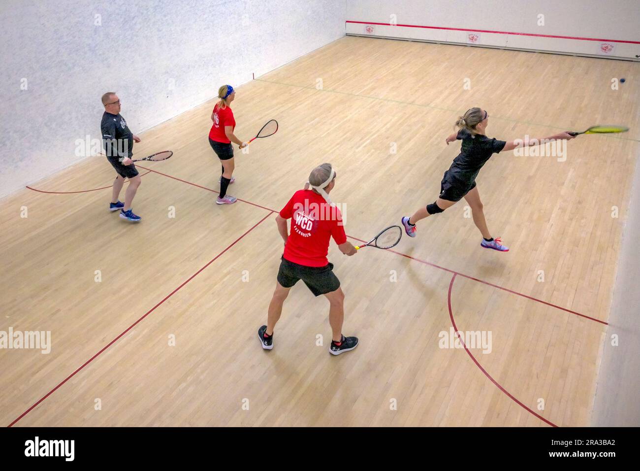 Gemischtes Doppel-Squash-Match Stockfoto