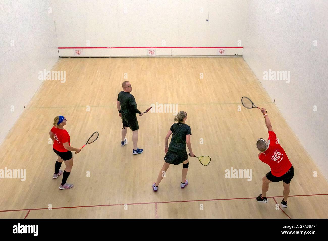 Gemischtes Doppel-Squash-Match Stockfoto