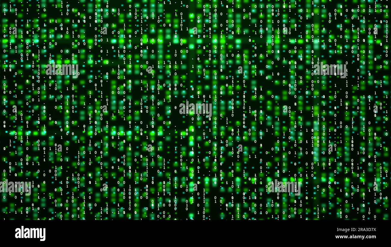 Hintergrund für binären Code. Binärzahlen. Big Data und digitales Technologiekonzept. Stockfoto