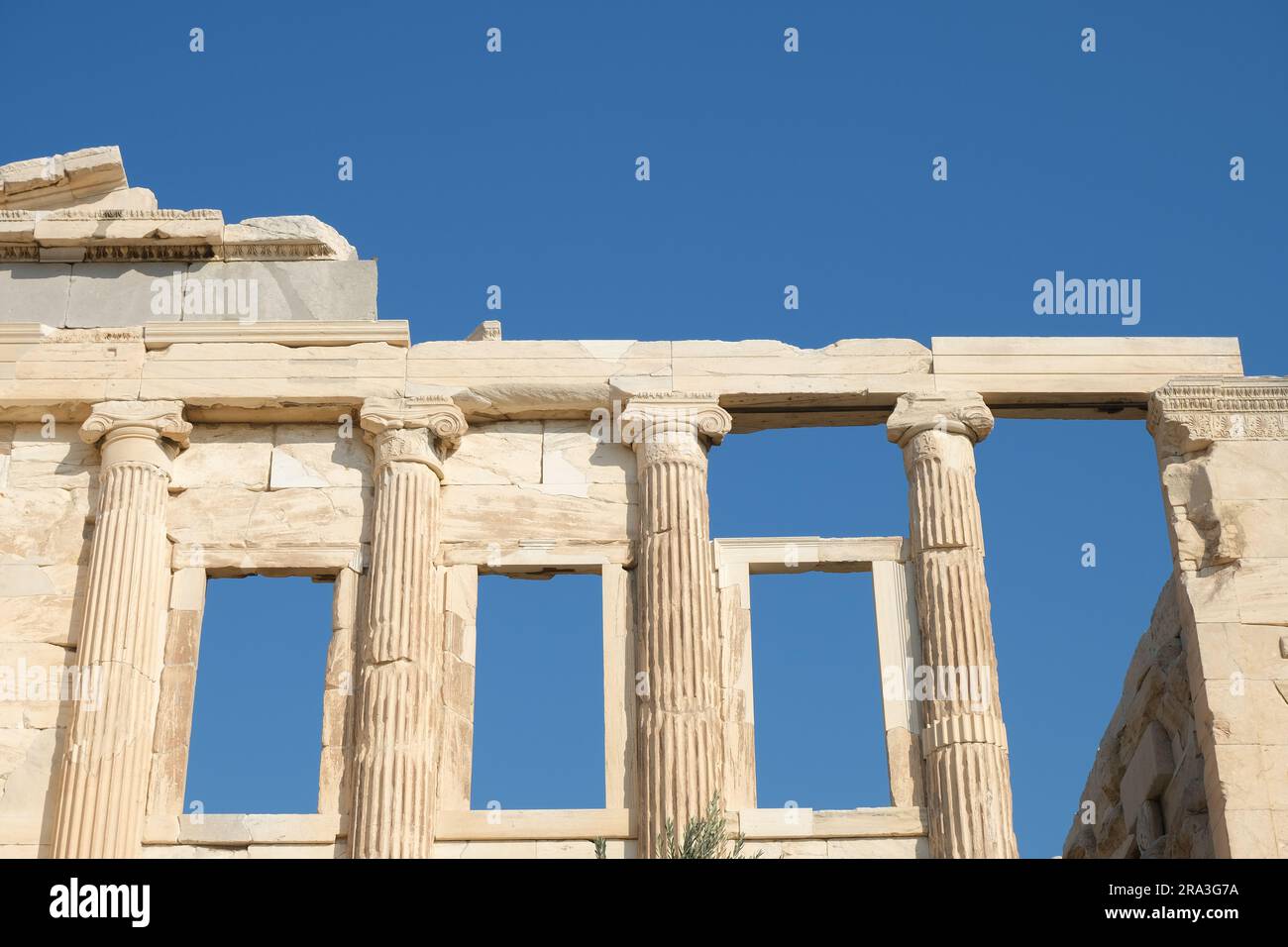 Fenster des Parthenon, Akropolis, Athen Stockfoto