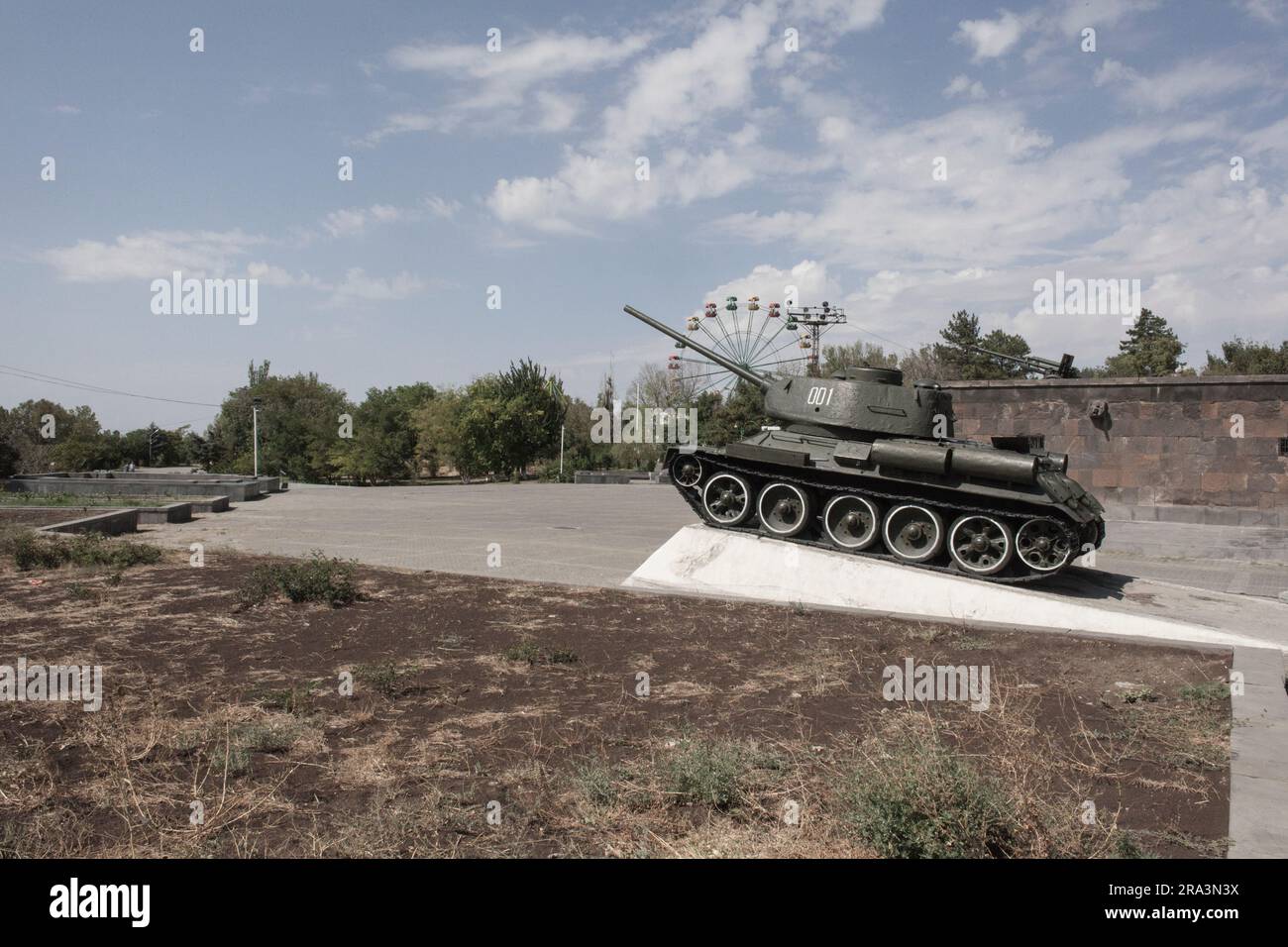 Tank auf dem Victory Park in Jerewan, Armenien Stockfoto