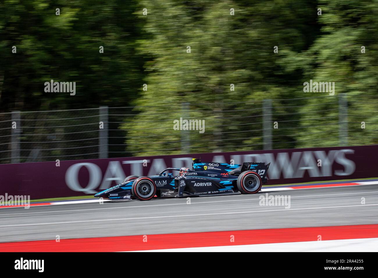 12 LECLERC Arthur (mco), DAMS, Dallara F2, Action während der 7. Runde der FIA-Formel-2-Meisterschaft 2023 vom 30. Juni bis 2. Juli 2023 auf dem Red Bull Ring in Spielberg, Österreich Stockfoto