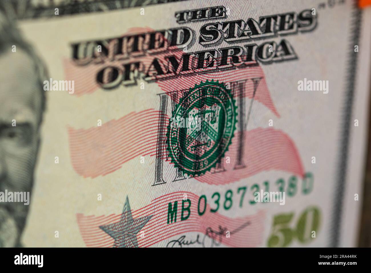 USD-Währung inmitten amerikanischer Inflationsprobleme Stockfoto