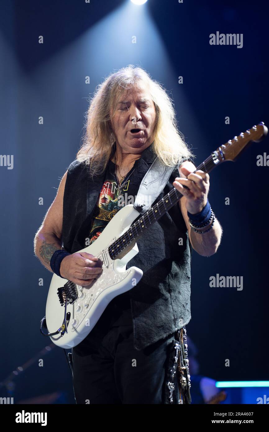 Manchester, Großbritannien. 30. Juni 2023. Iron Maiden tritt am 30. Juni 2023 in der AO Arena in Manchester auf. Kredit: Scott Gouldsbrough/Alamy Live News Stockfoto