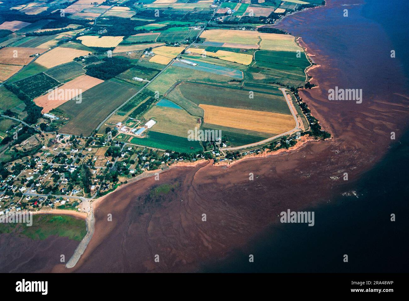 Luftaufnahme der Küste von Annapolis Valley Nova Scotia, Kanada Stockfoto