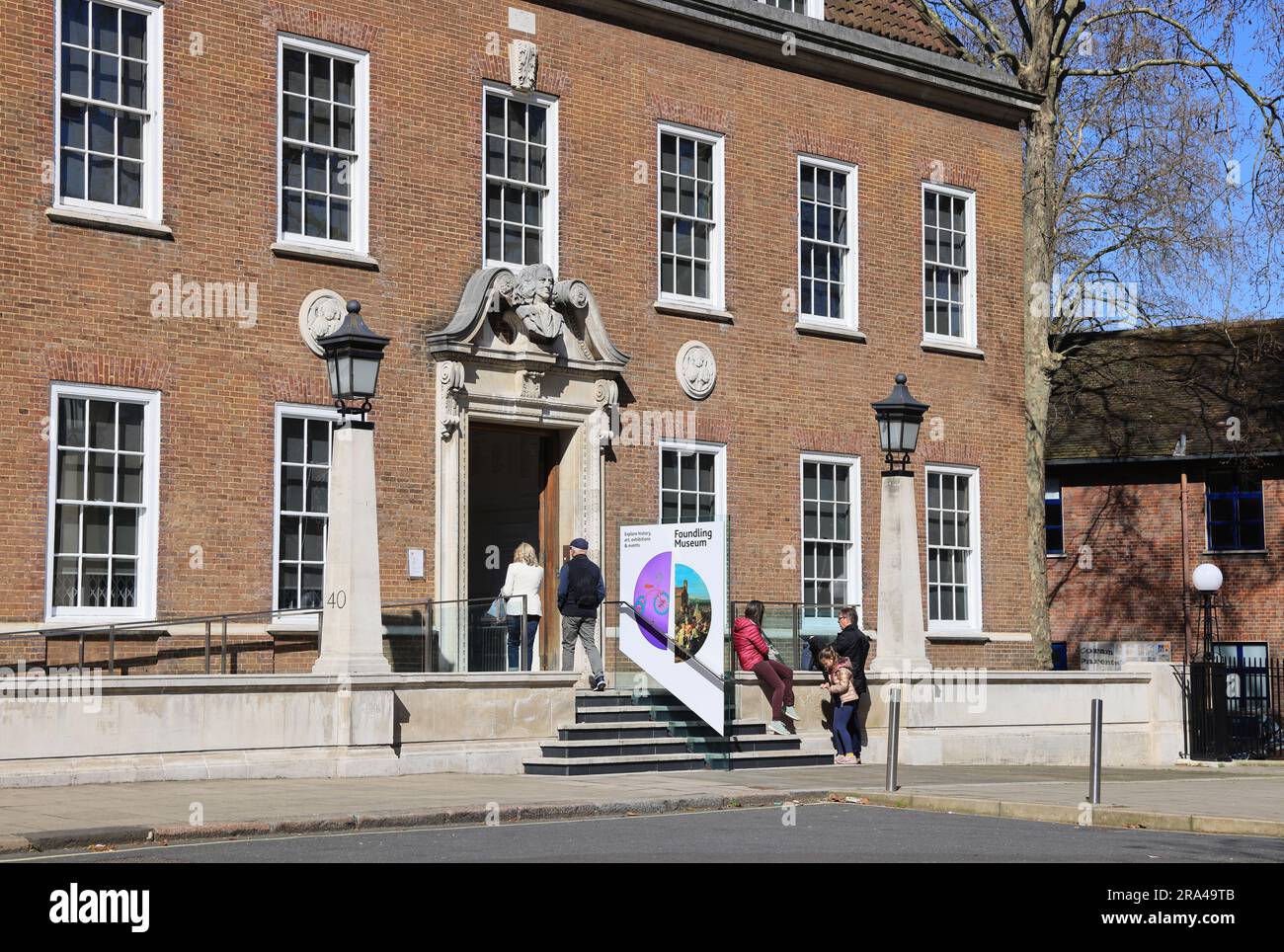 Das Foundling Museum am Brunswick Square erzählt die Geschichte des Foundling Hospital, Großbritanniens erstes Heim für Kinder, die vom Verlassen bedroht sind. Stockfoto