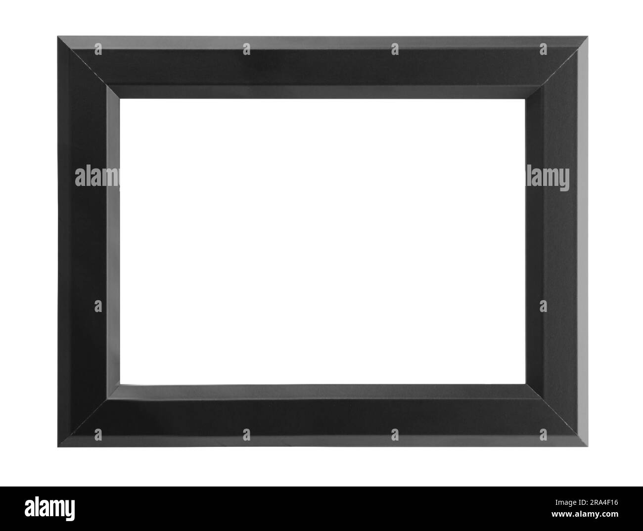 Schwarzer Rahmen isoliert auf weiß. Für Spiegel, Fotos, Bilder, Malerarbeiten und andere Stockfoto
