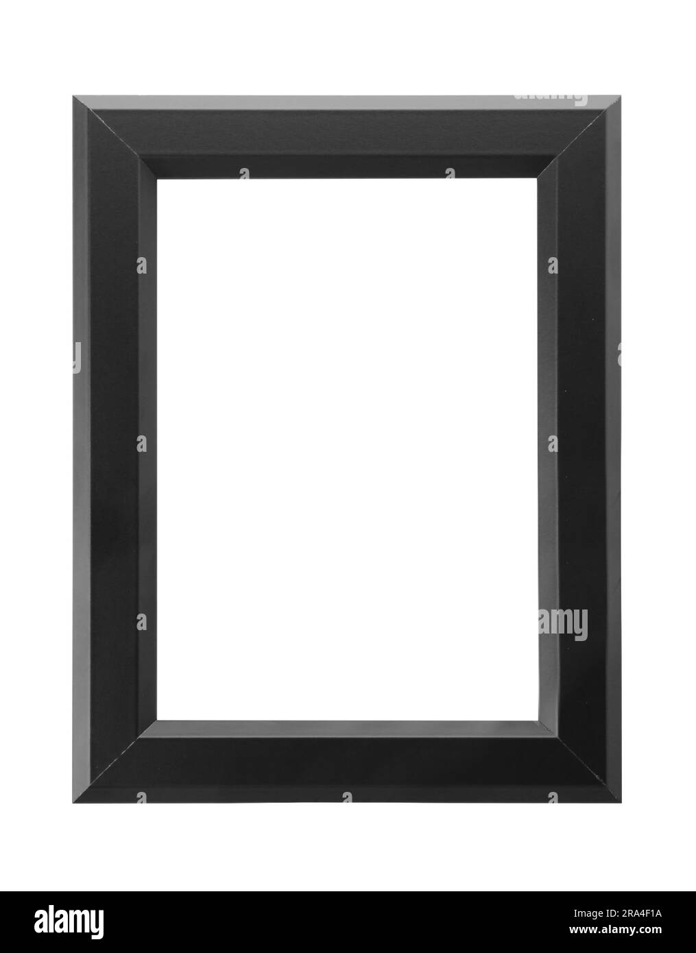 Schwarzer Rahmen isoliert auf weiß. Für Spiegel, Fotos, Bilder, Malerarbeiten und andere Stockfoto