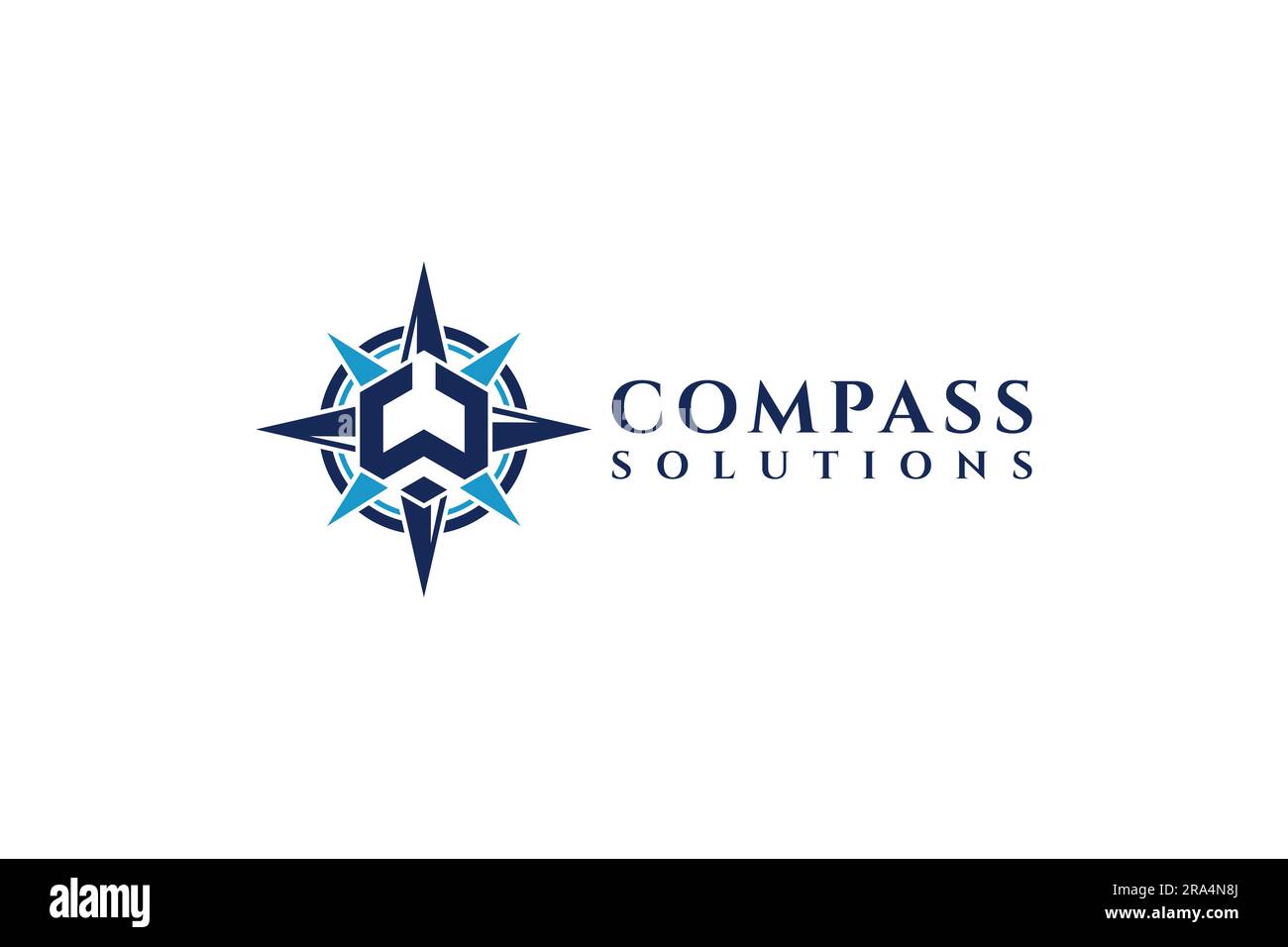 Elemente der Kompass-Designvorlage mit dem Buchstaben „W“-Logo. Minimalistisches und modernes Vektordesign für Unternehmen Stock Vektor