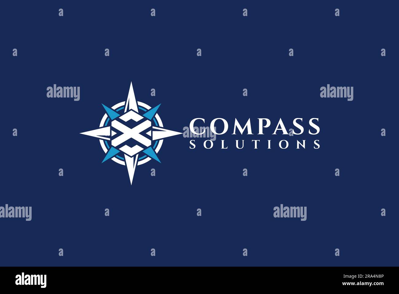 Logo-Symbol „Buchstabe X“ Kompass Designvorlagen Elemente. Minimalistisches und modernes Vektordesign für Unternehmen Stock Vektor