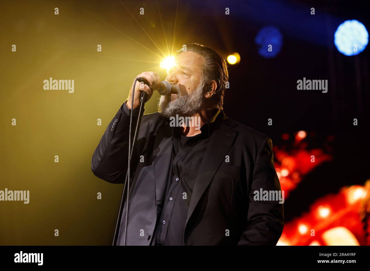 Russell Crowe live bei einem Konzert auf dem 57. Internationales Filmfestival Karlovy Vary 2023 im Hotel Thermal. Karlsbad, 30.06.2023 Stockfoto